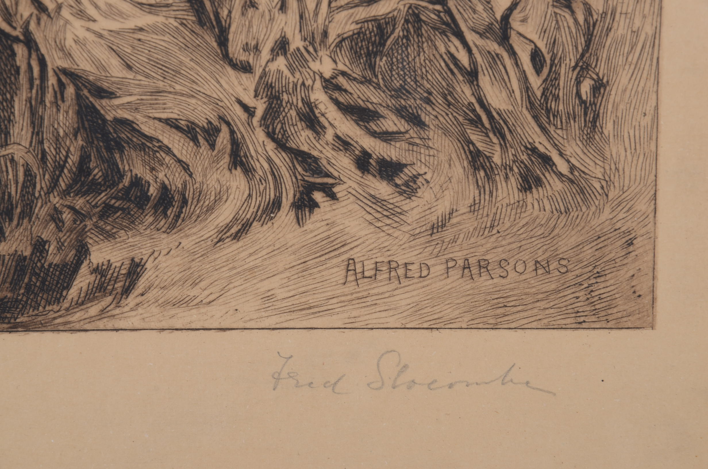 Framed and Matted Signed Remark Proof Etching by Fred Slocombe