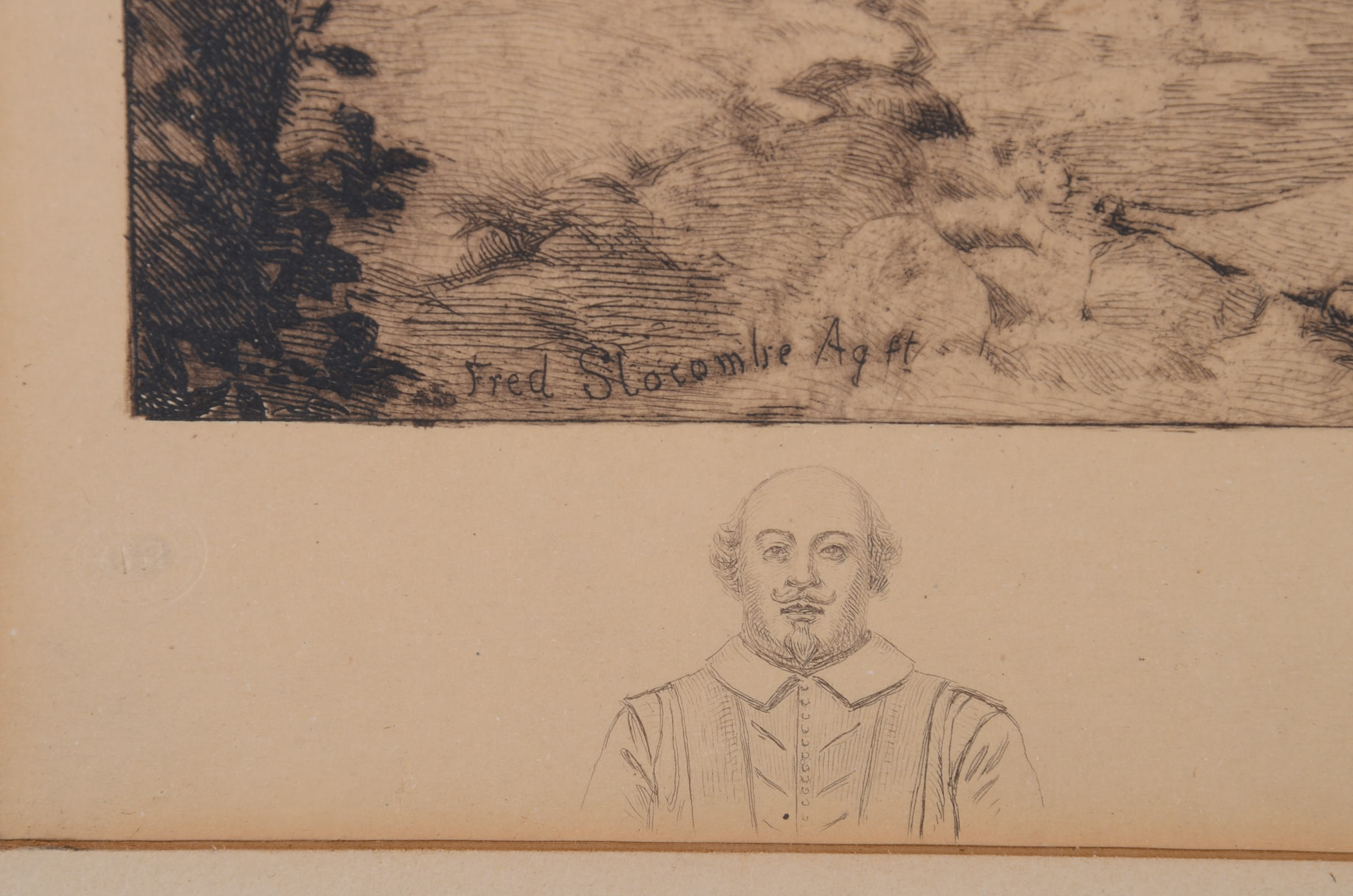 Framed and Matted Signed Remark Proof Etching by Fred Slocombe