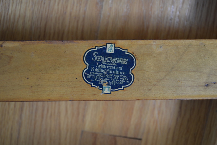 Pair of Vintage  Wood & Leather Folding Chairs