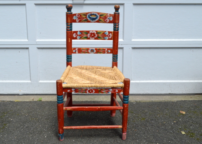 Antique Hand Painted Ladder Back Chair