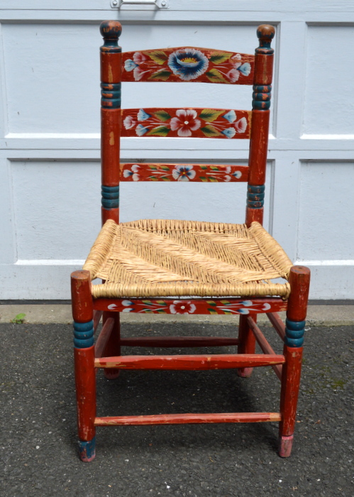 Antique Hand Painted Ladder Back Chair