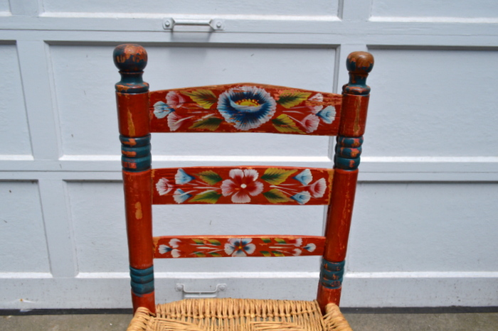 Antique Hand Painted Ladder Back Chair