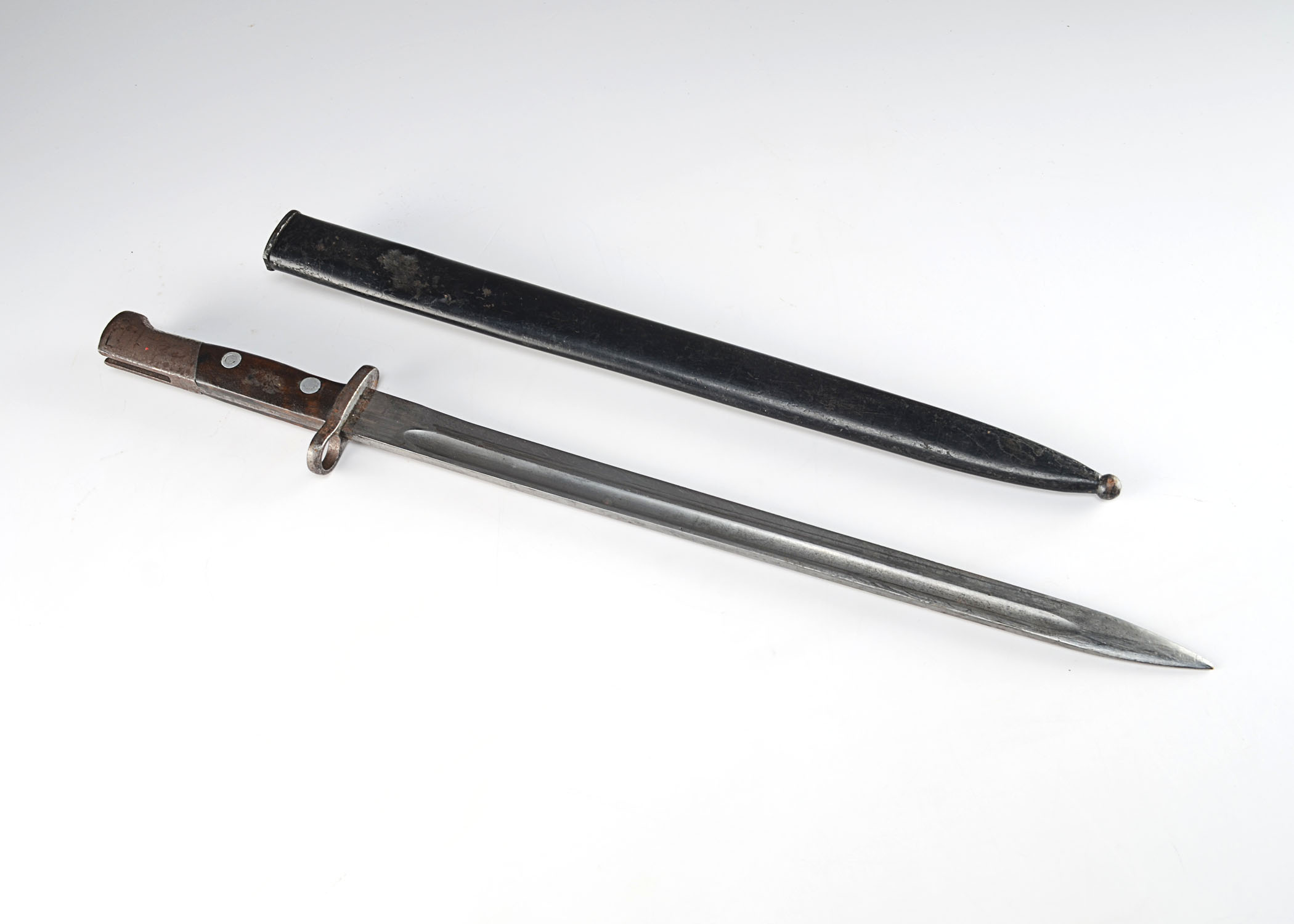 WWII Styer M12 Mannlicher / Mauser Bayonet with Scabbard. 