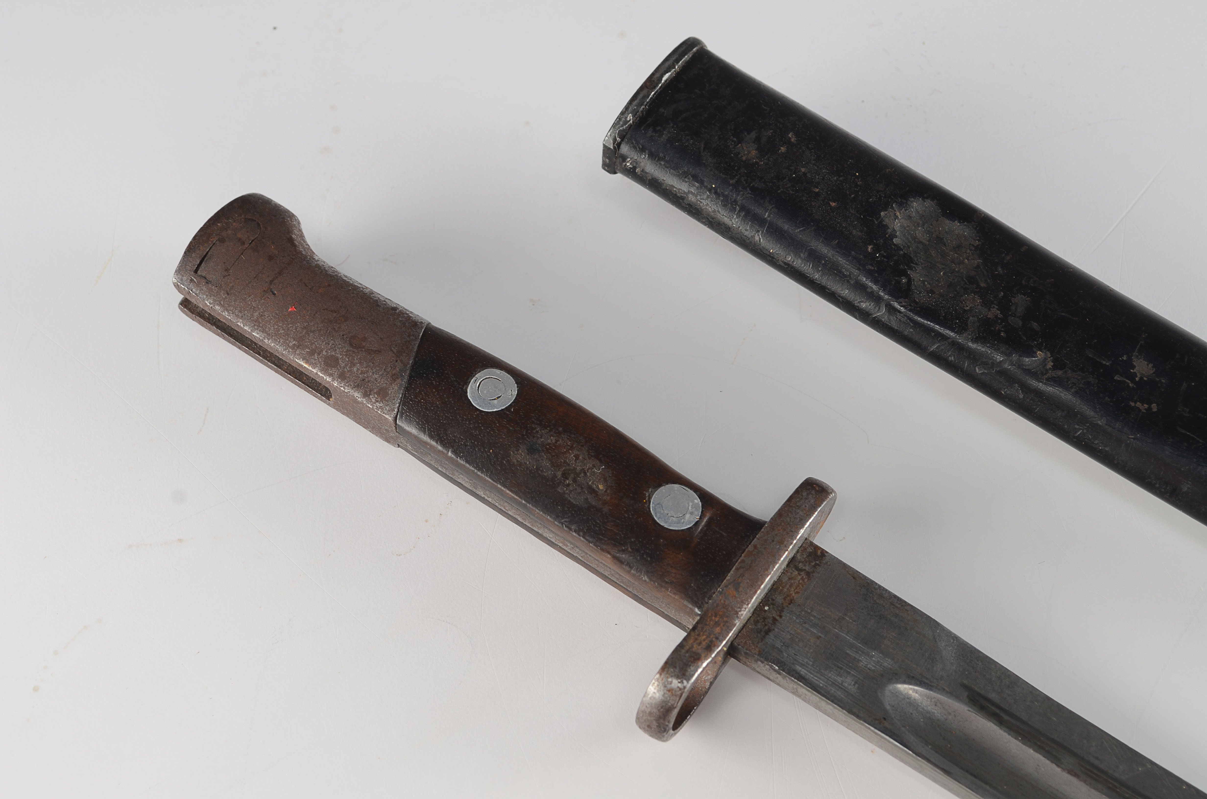 WWII Styer M12 Mannlicher / Mauser Bayonet with Scabbard. 