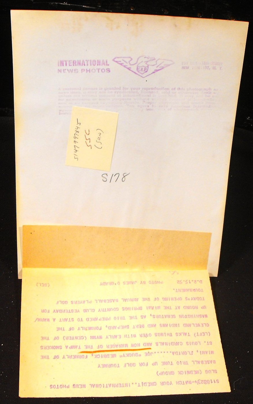 1950s Don Larson & HOF Early Wynn Baseball Press Photos