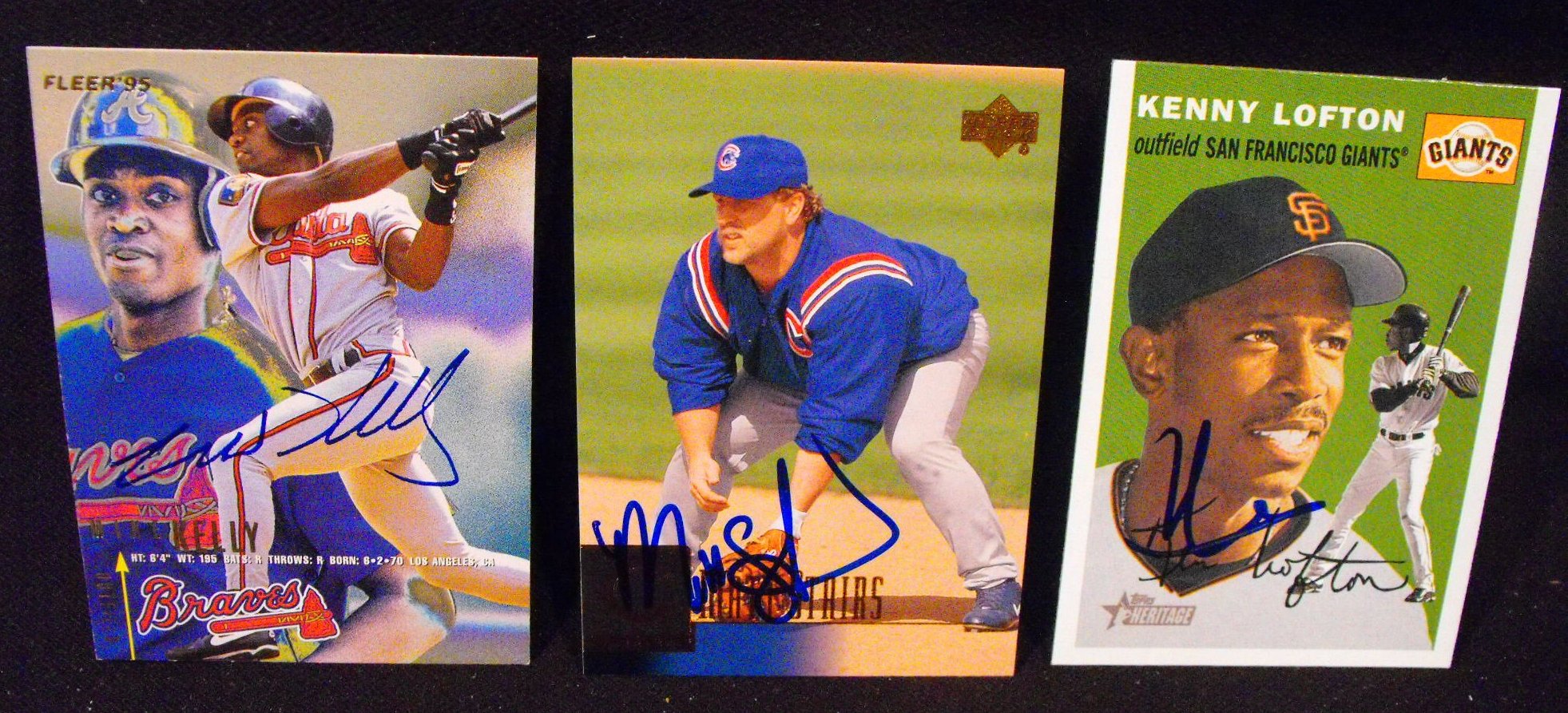 (21) Vintage National League Baseball Player Hand Signed Baseball Cards