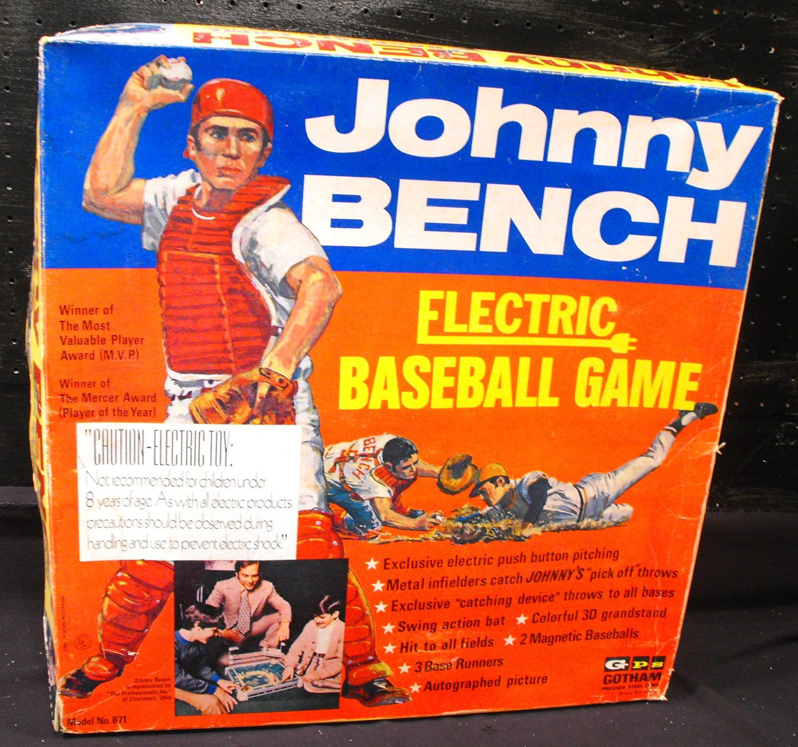 Rare HOF Johnny Bench Cincinnati Reds Electronic Baseball Game With Box