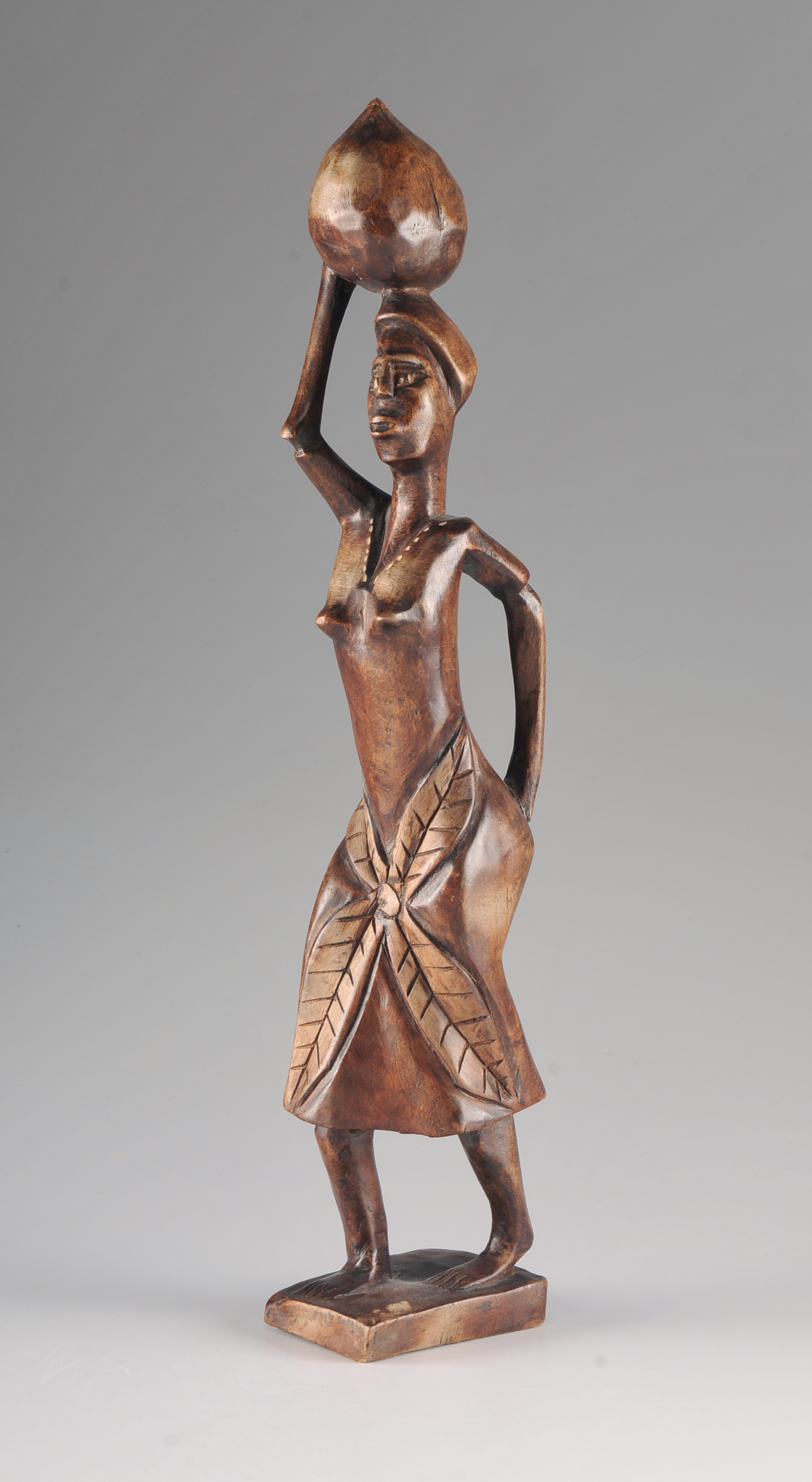 Vintage Antiguan Carved Wooden Figural