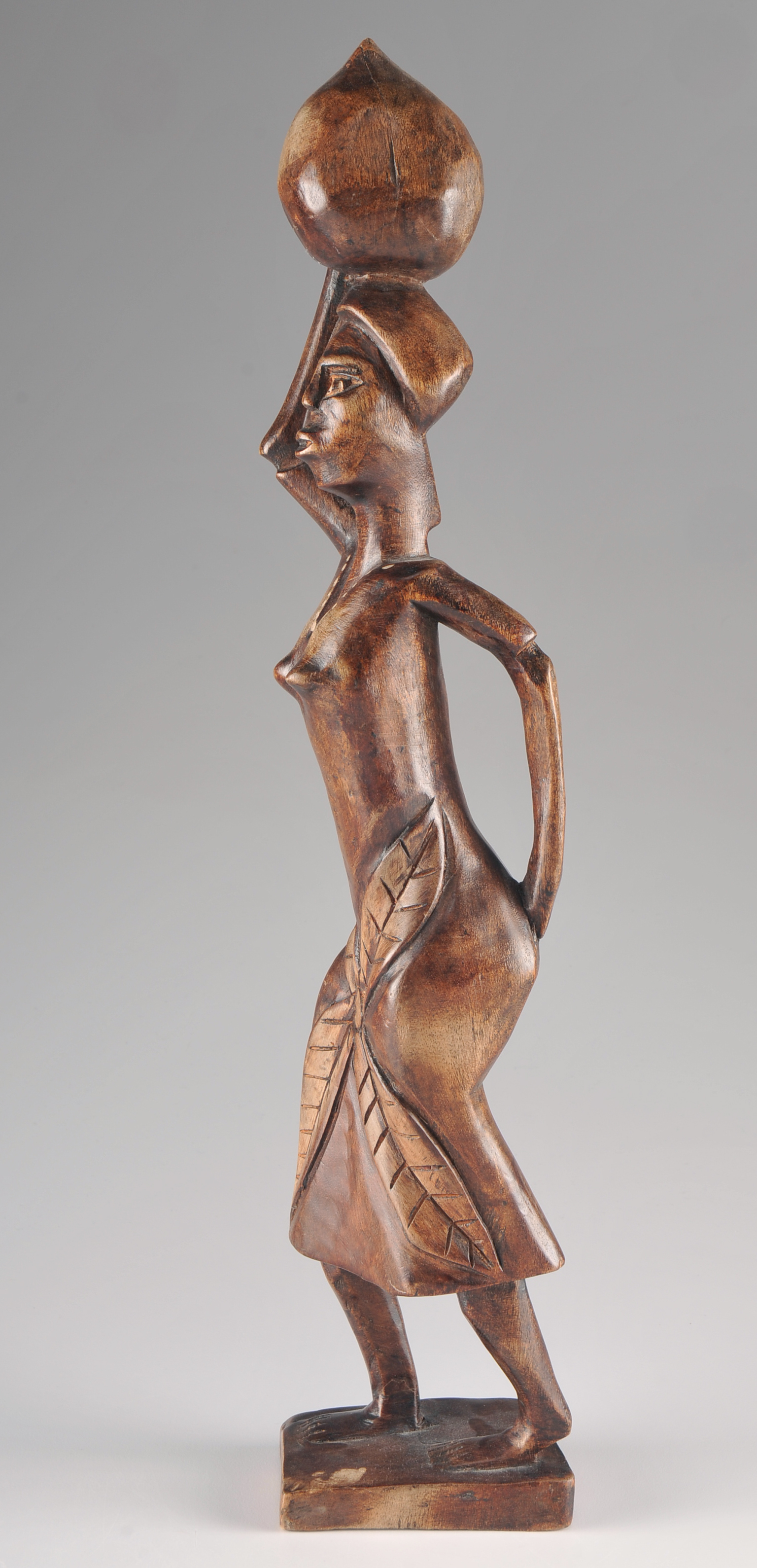 Vintage Antiguan Carved Wooden Figural