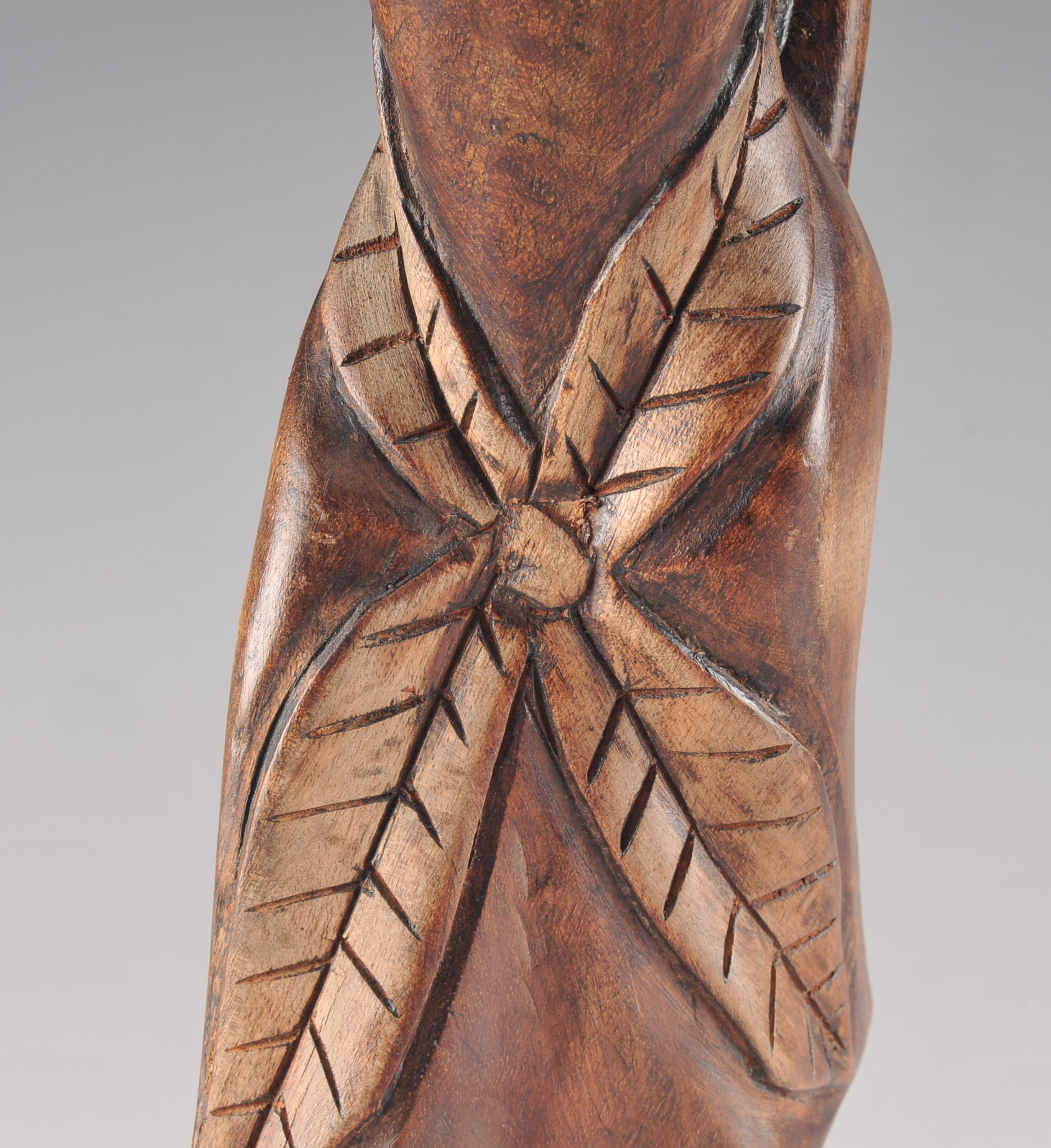 Vintage Antiguan Carved Wooden Figural