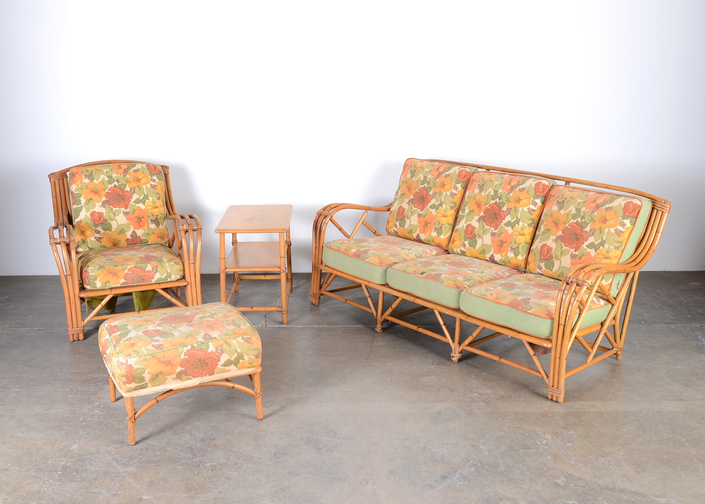 Mid Century Heywood Wakefield Rattan Patio Furniture