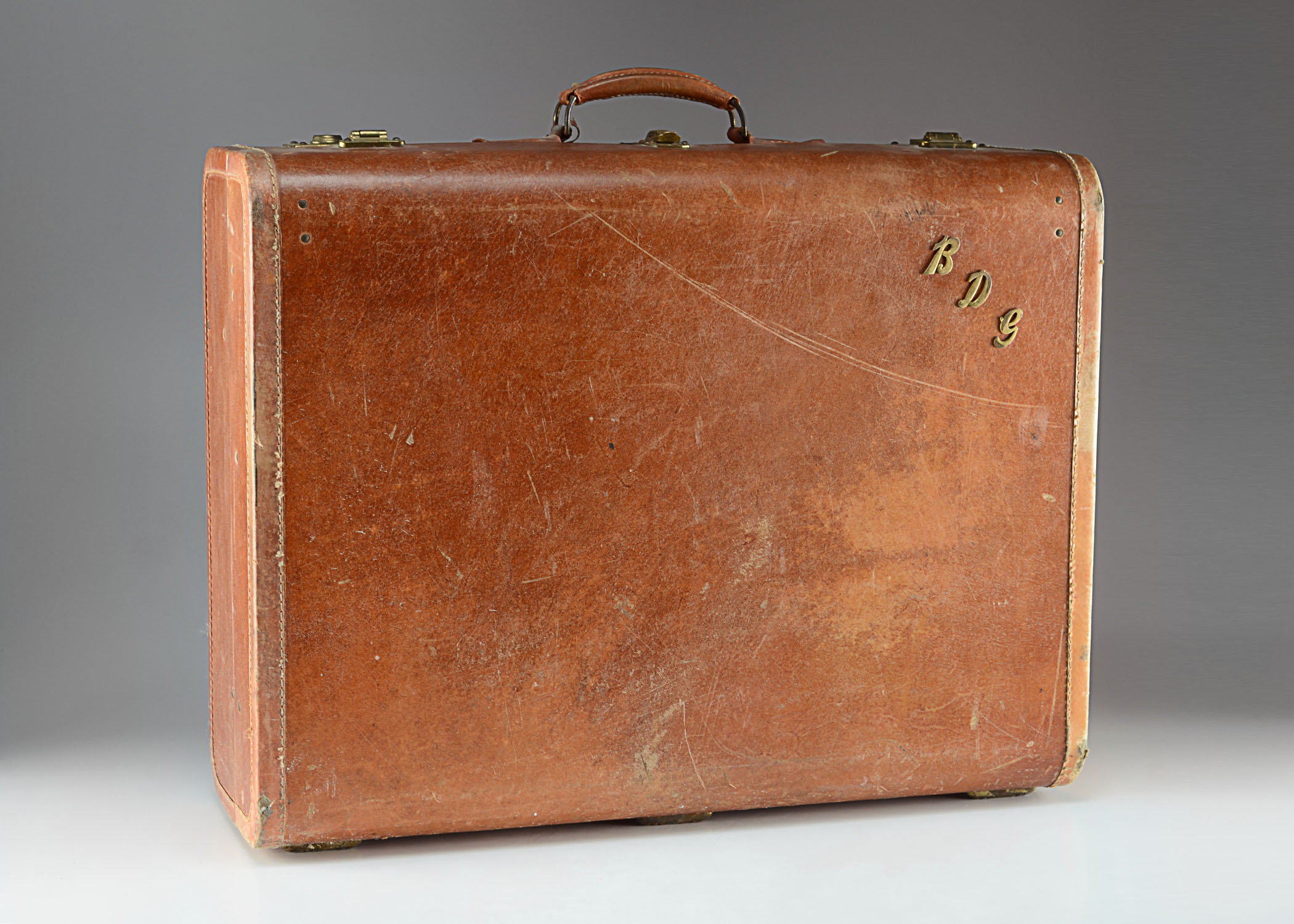 Vintage Oshkosh Leather Suitcase