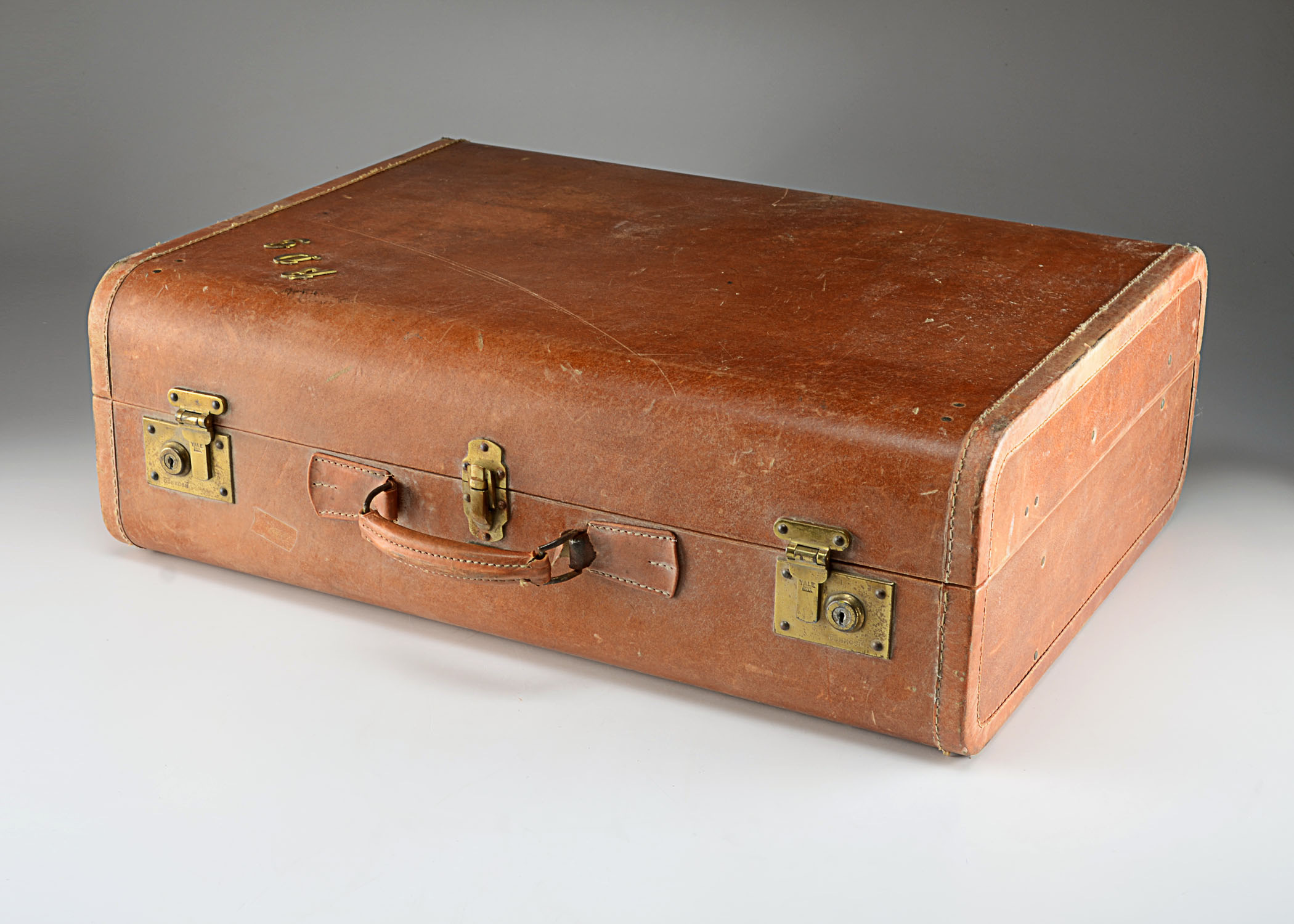 Vintage Oshkosh Leather Suitcase