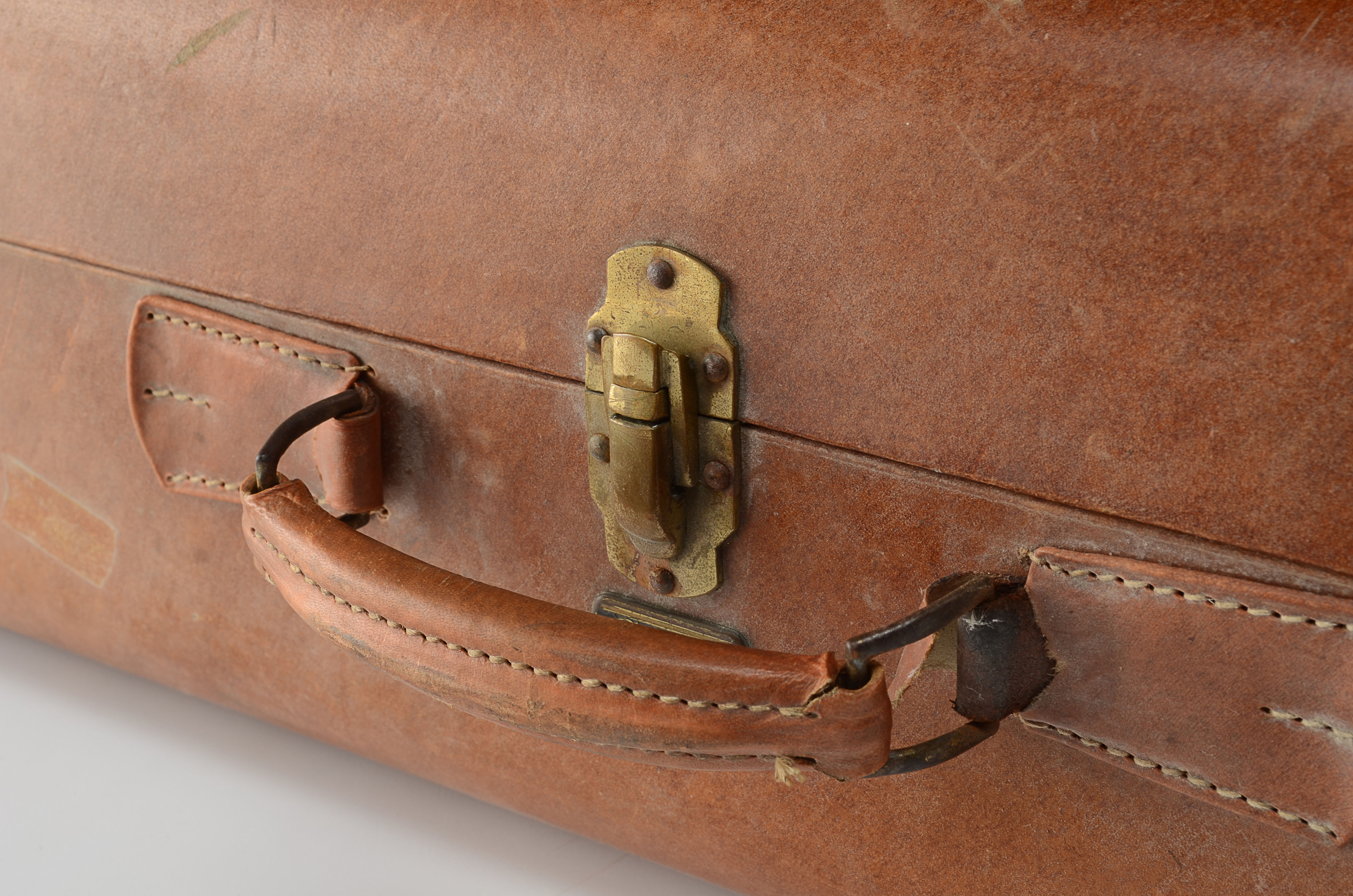 Vintage Oshkosh Leather Suitcase