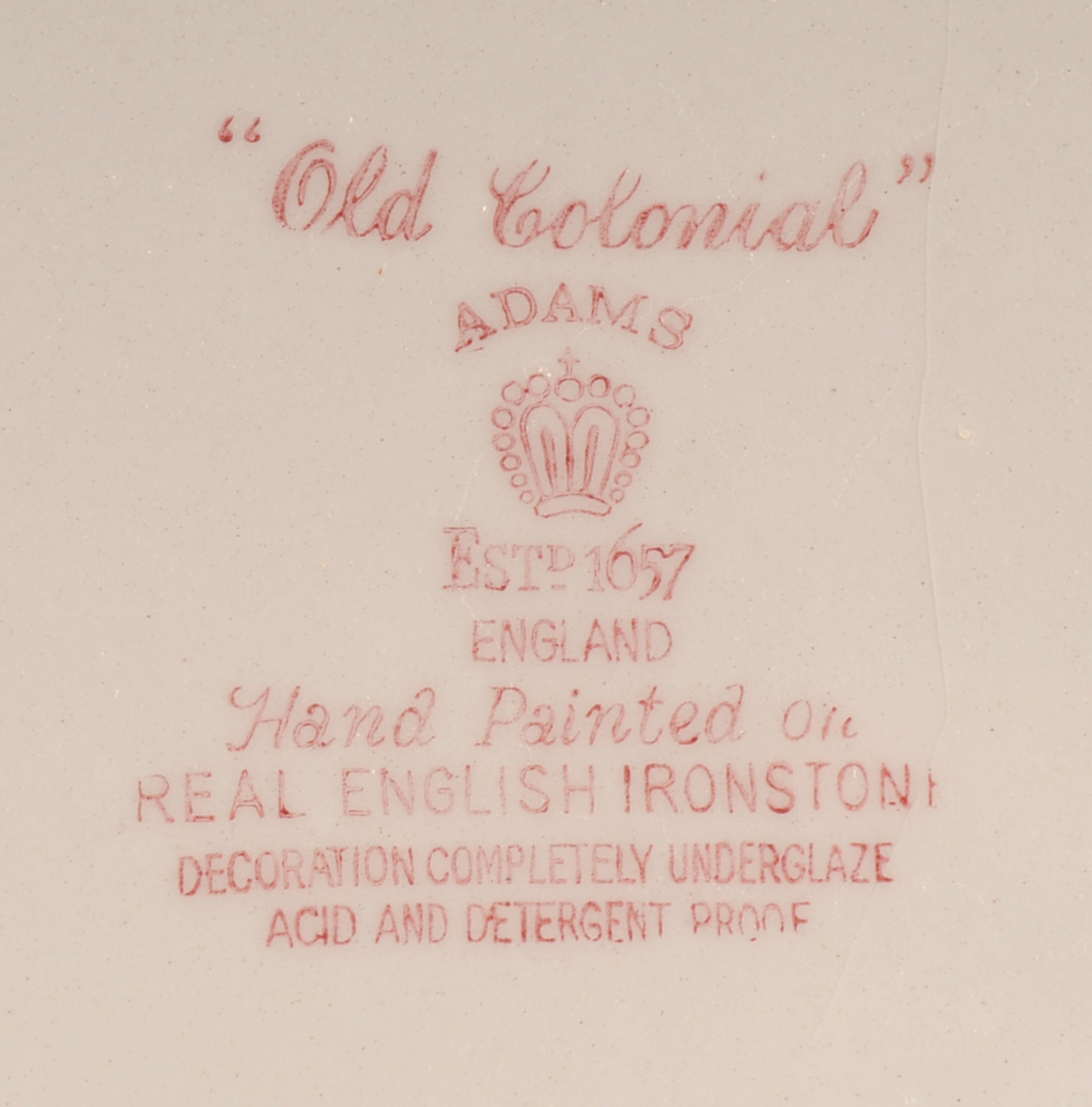 Adams Ironstone "Old Colonial"