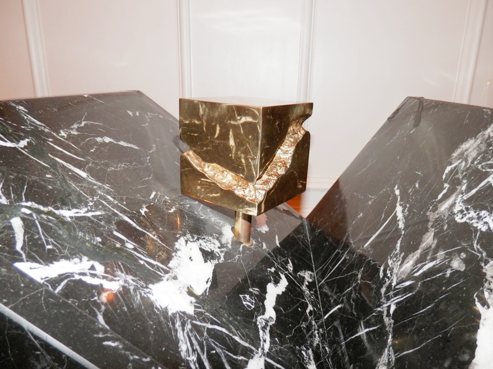 Modern Glass and Marble Coffee Table with side Table