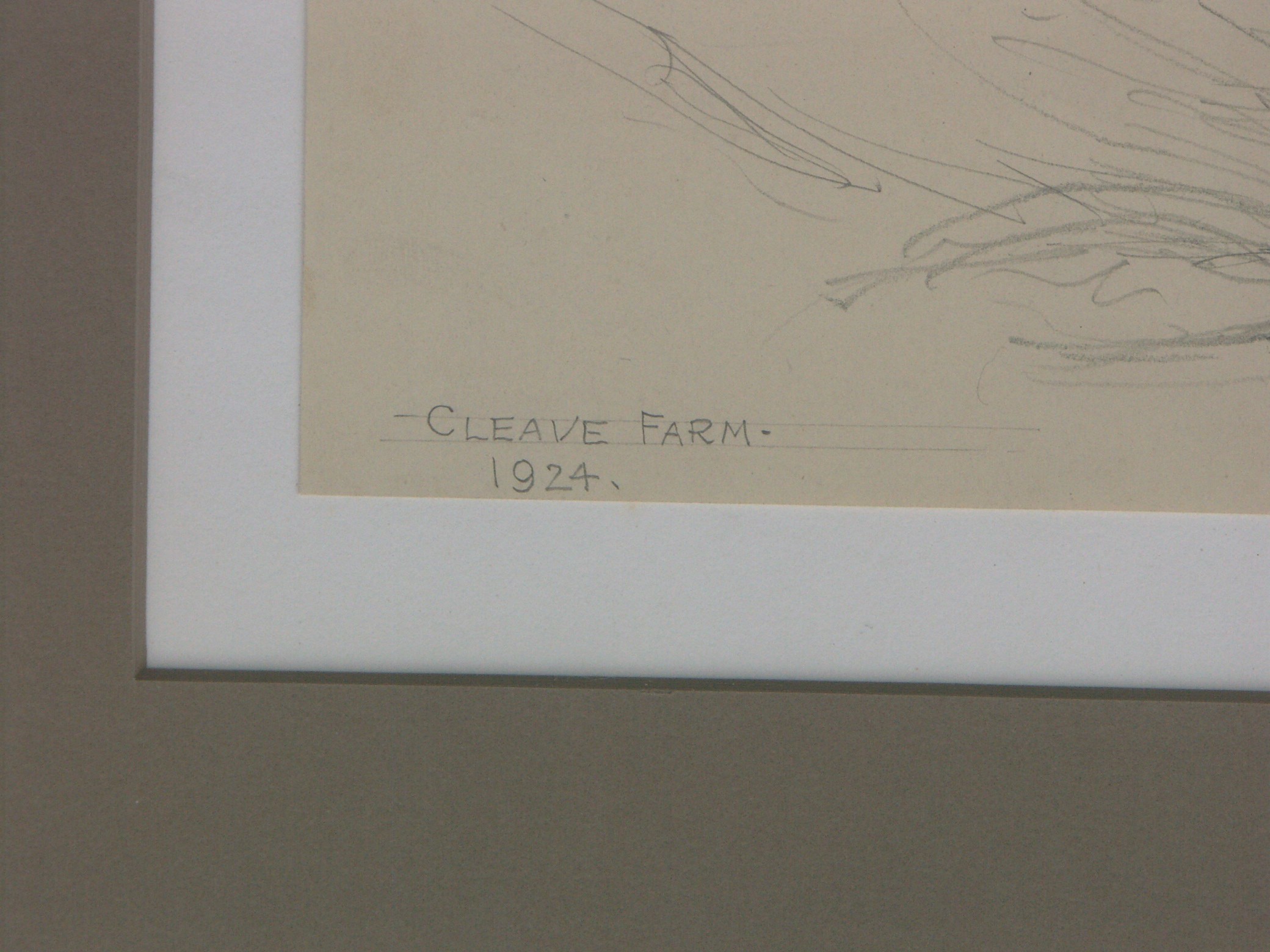 Vintage Pencil on Paper "Cleave Farm 1924"