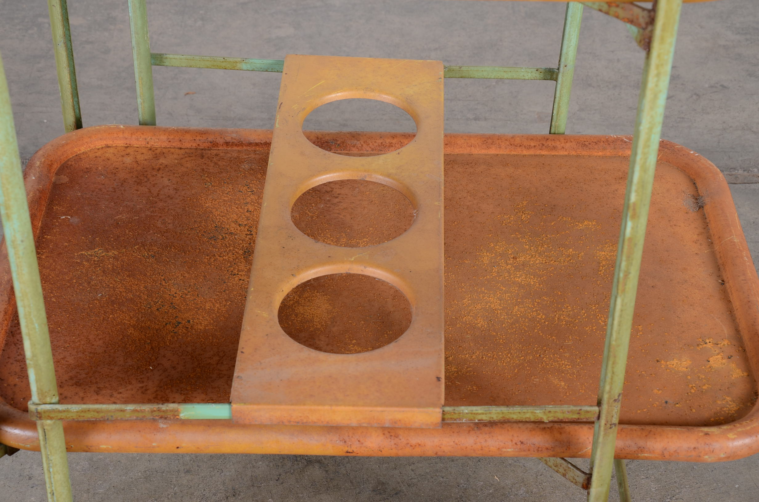 Mid Century Industrial Style Metal Rolling Cart