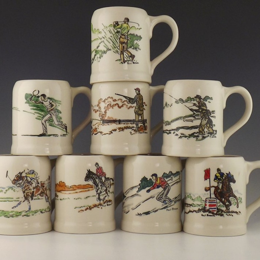 Collection of Paul Brown Stoneware Mugs