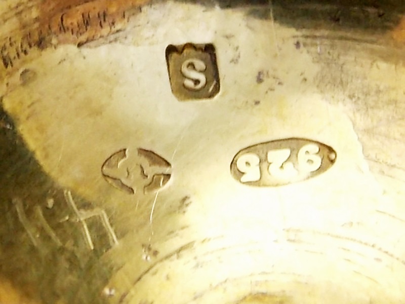 Antique Sterling and Enamel Guilloche Rolex Orb watch on Original Chain