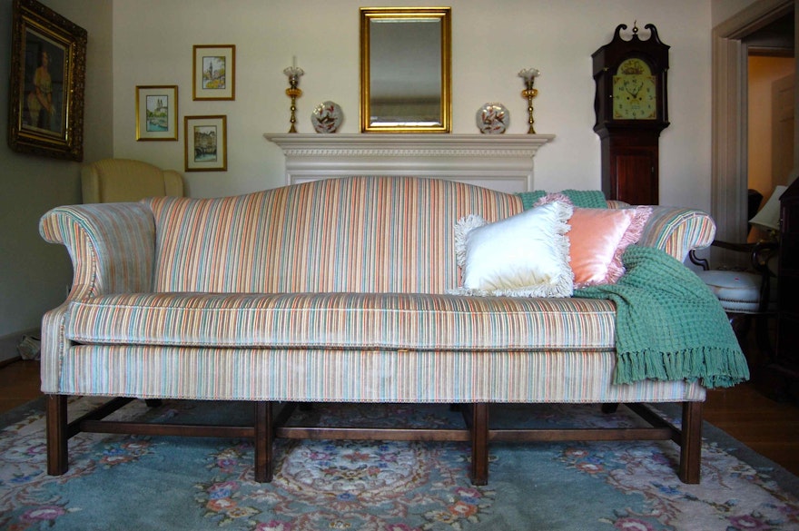 Ethan Allen Camelback Upholstered Sofa