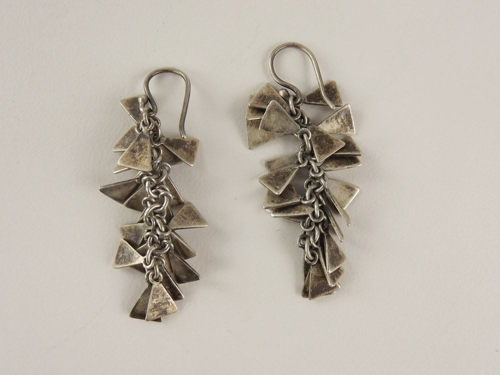 Two Sterling and Stone Bracelets and Earrings