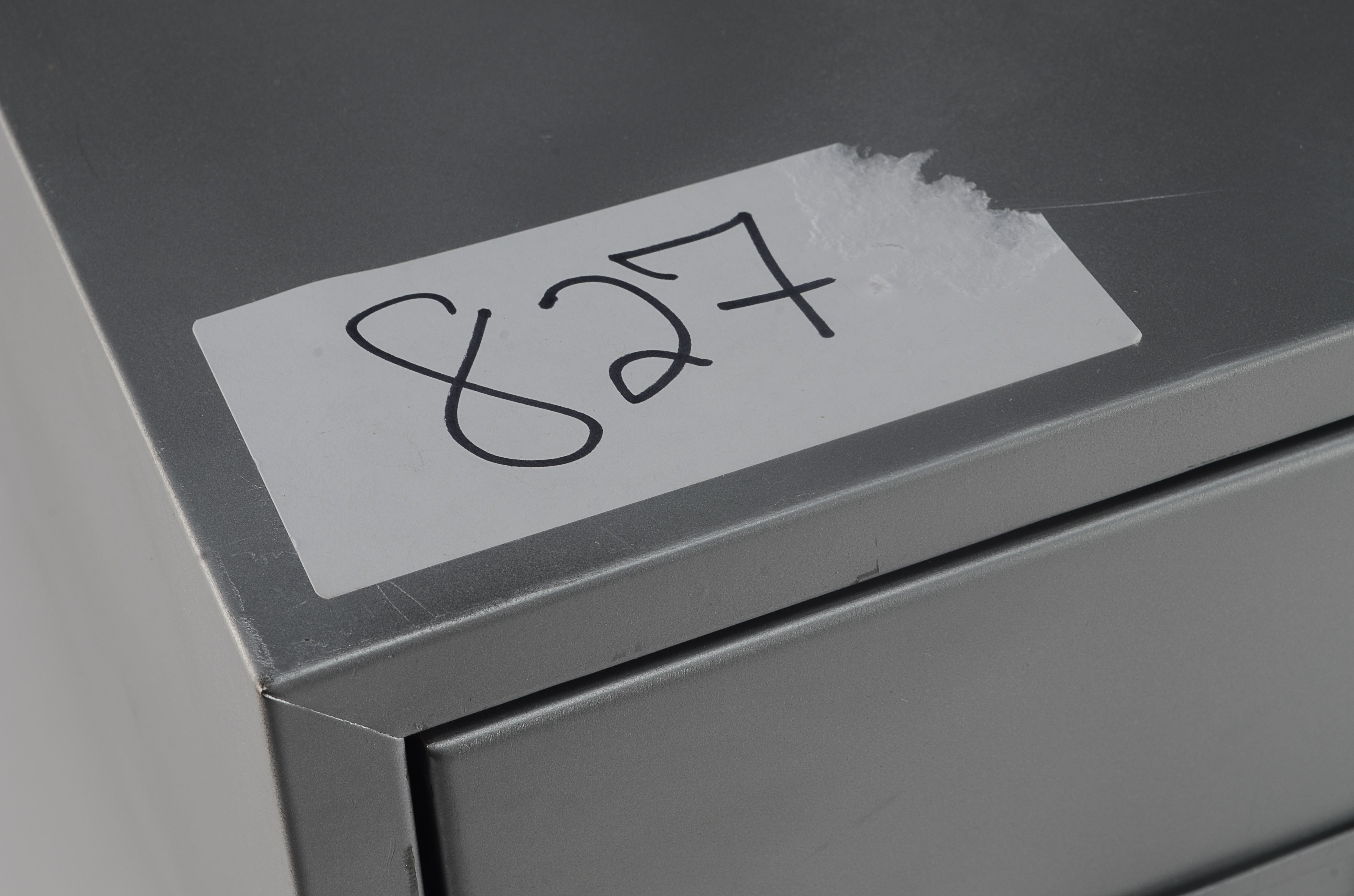 Silver Toned Card Filer on Legs