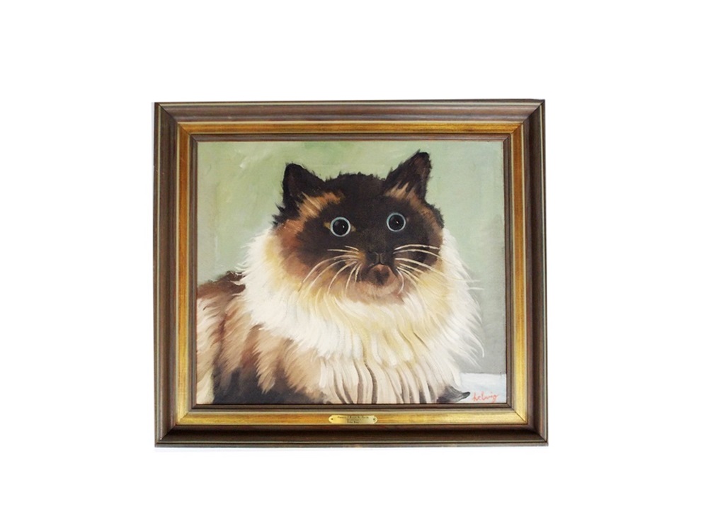 Arthur Helwig Painting of Champion Cat "Fu Manchu"