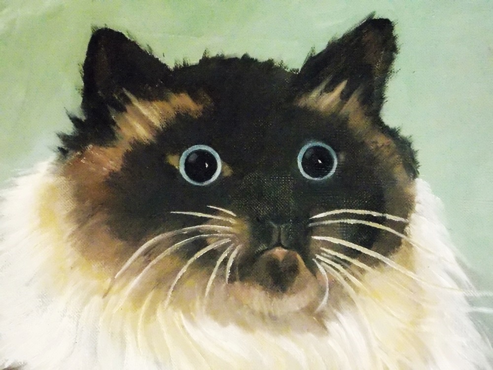 Arthur Helwig Painting of Champion Cat "Fu Manchu"
