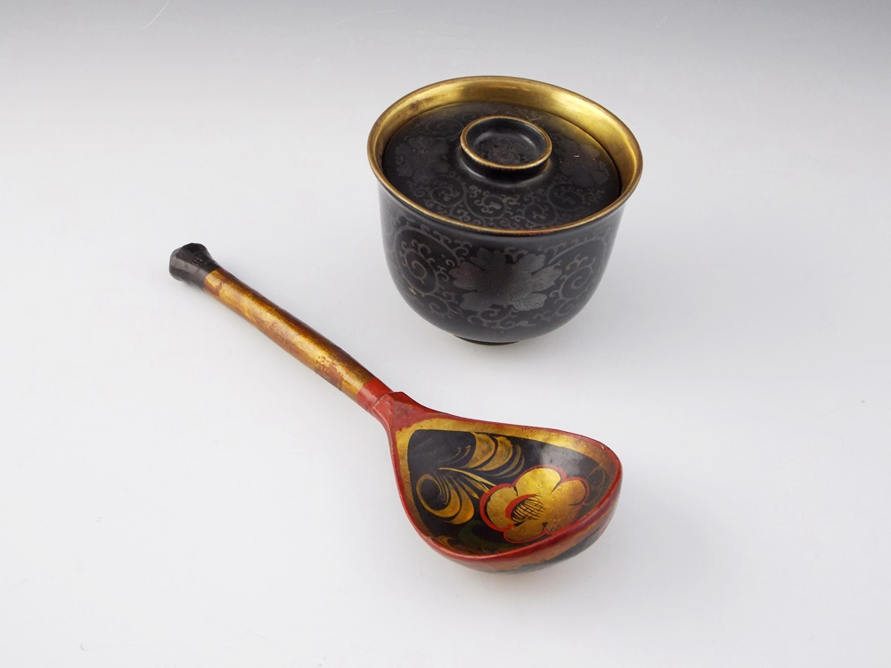 Asian Teacup and Painted Spoon