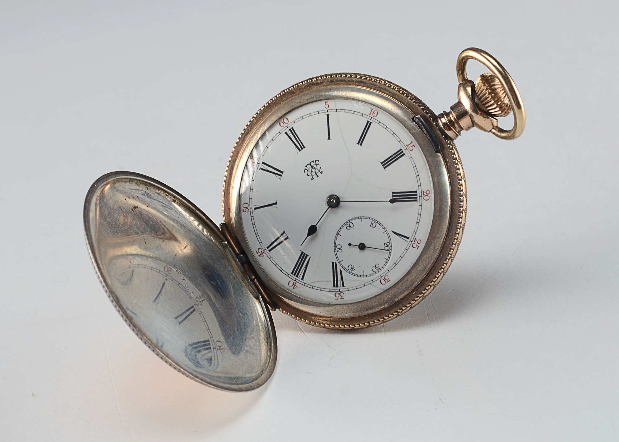Sterling Silver Walker Hunter Case Pocket Watch.
