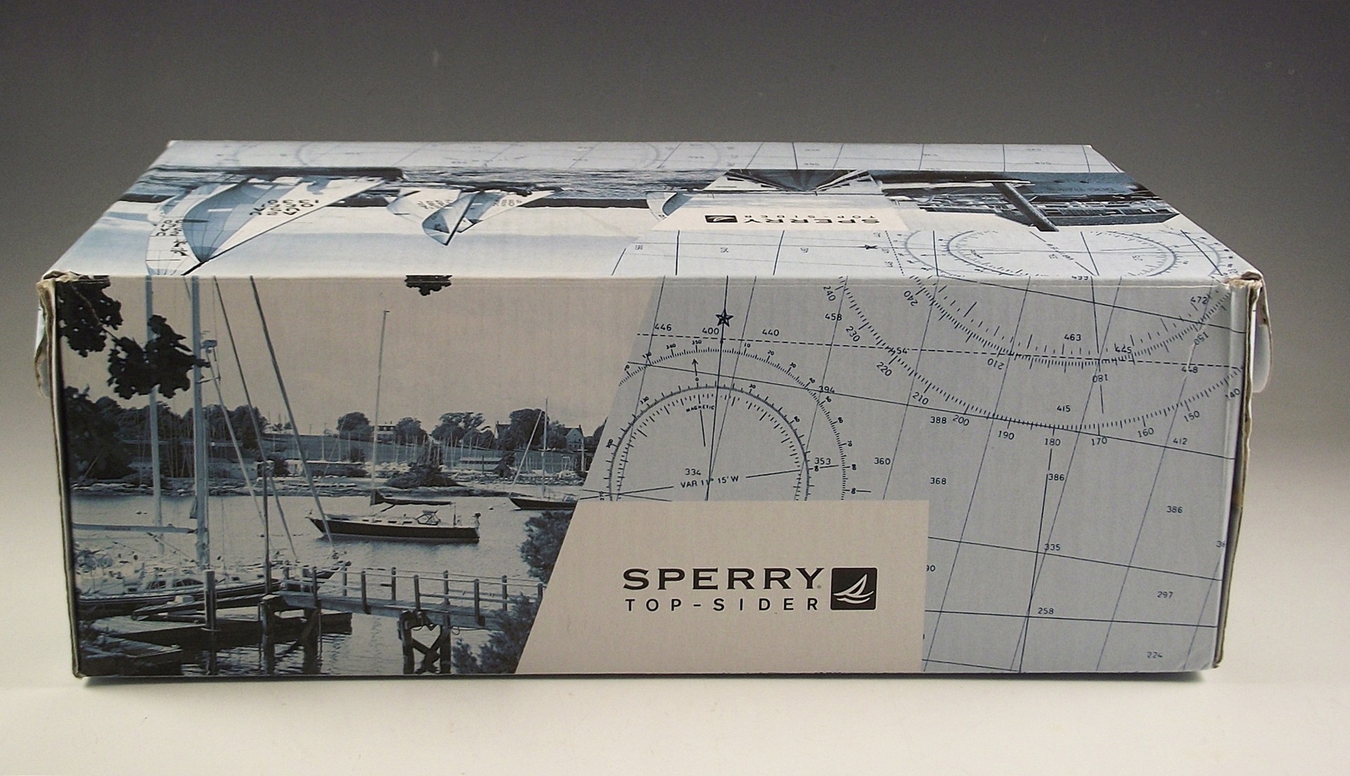 Sperry Top Sider black patent leather penny loafers.