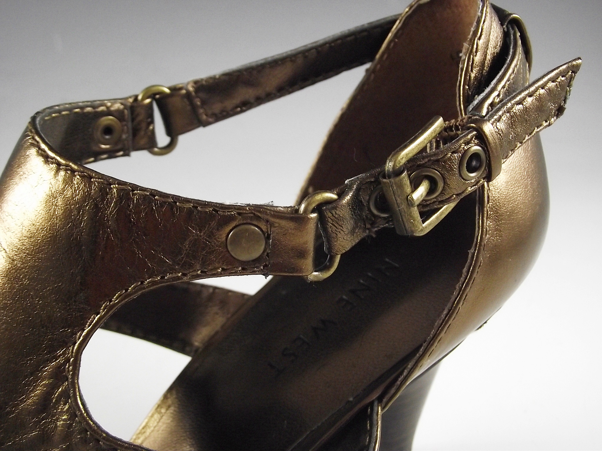 Nine West bronze sandals.