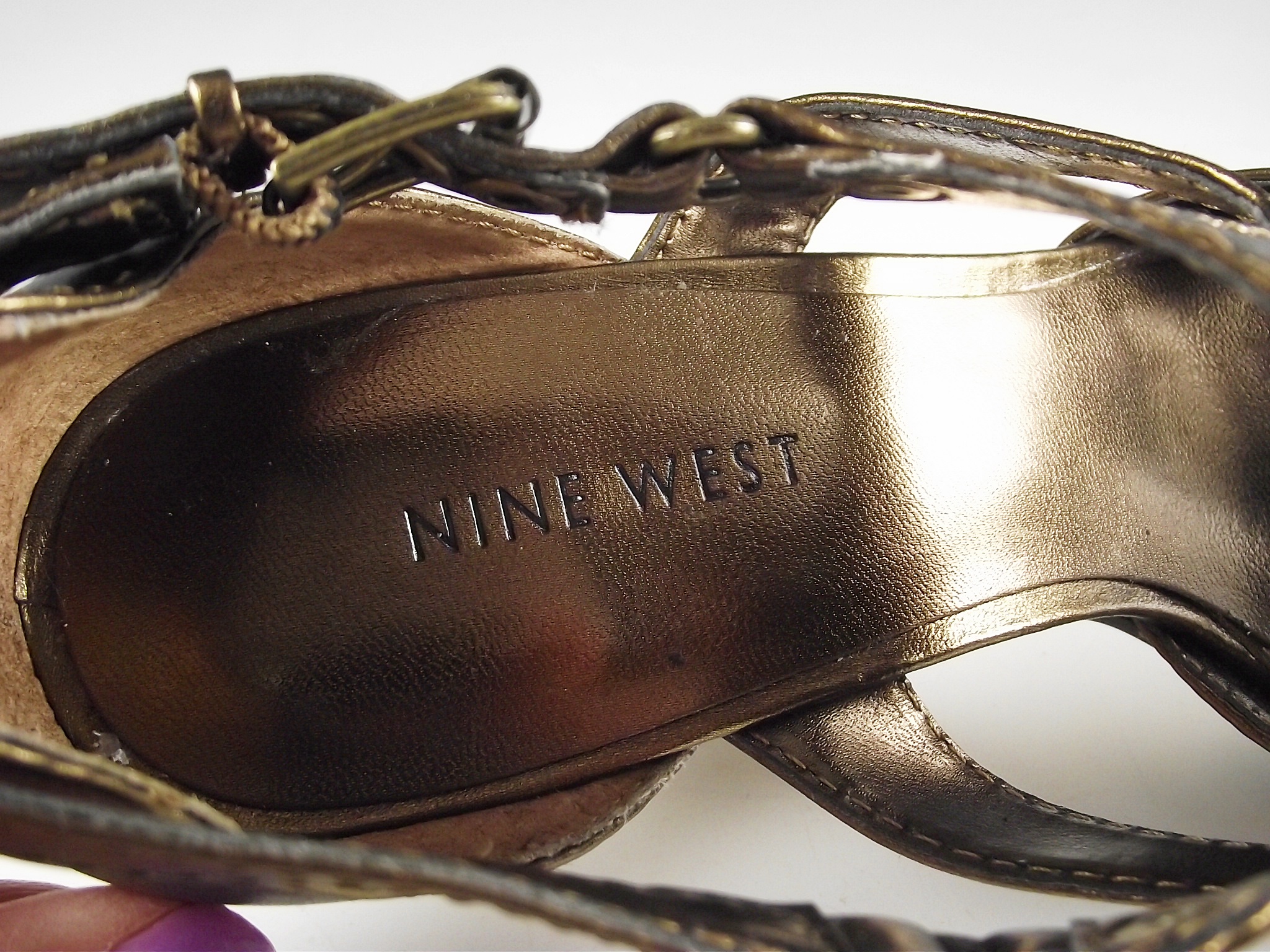 Nine West bronze sandals.