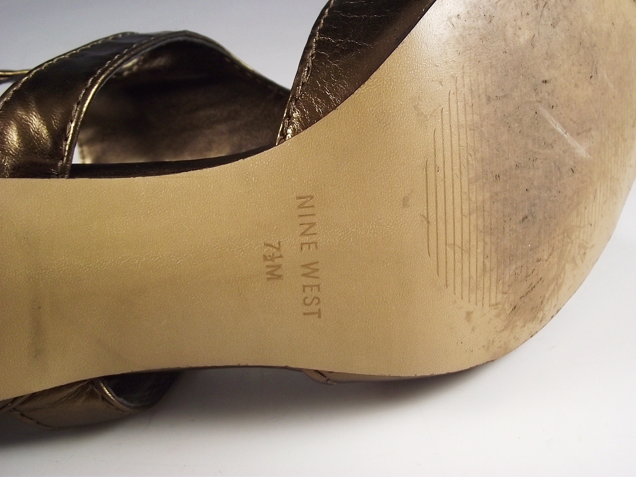 Nine West bronze sandals.