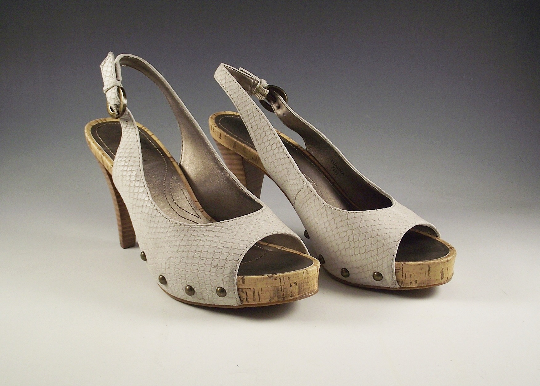 Tahari sling back leather sandals.