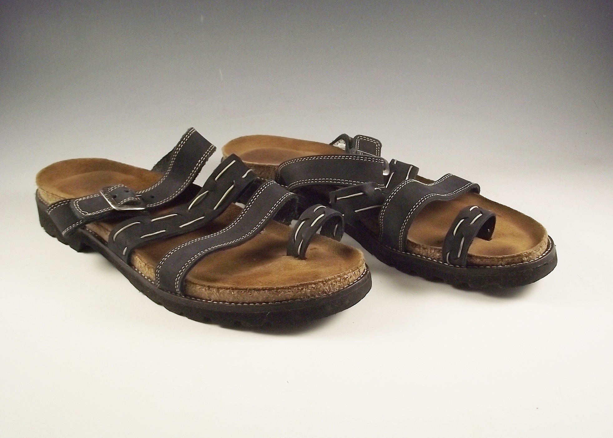 Naot Gemini black leather sandals.