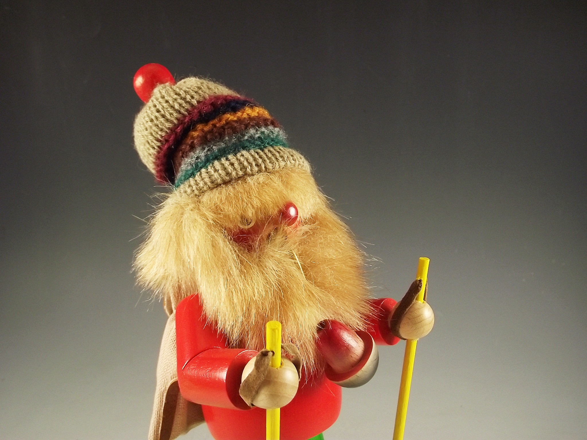 Vintage wooden smoking man.  