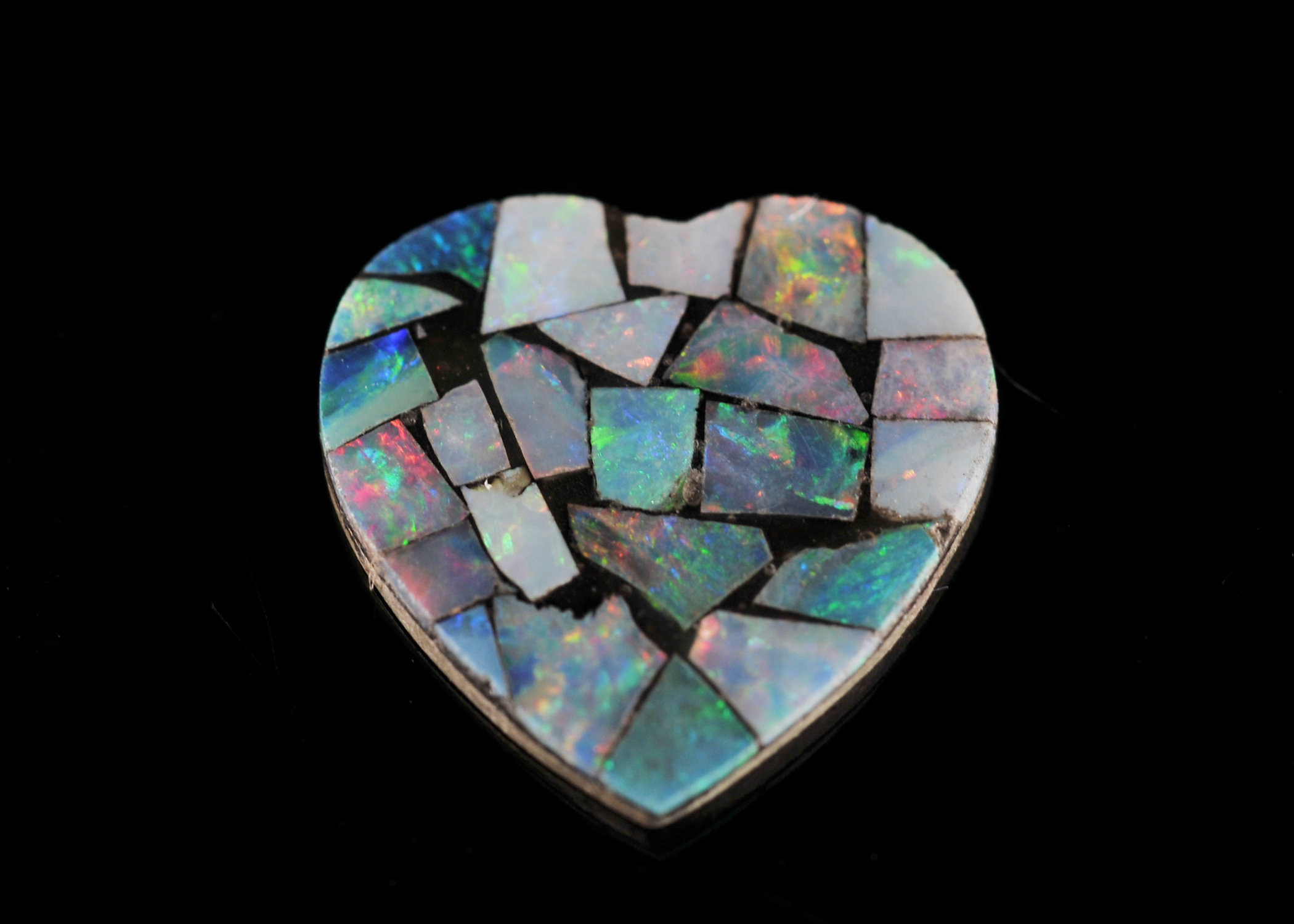 2.03 Carat Mosaic Opal Heart Shaped Stone