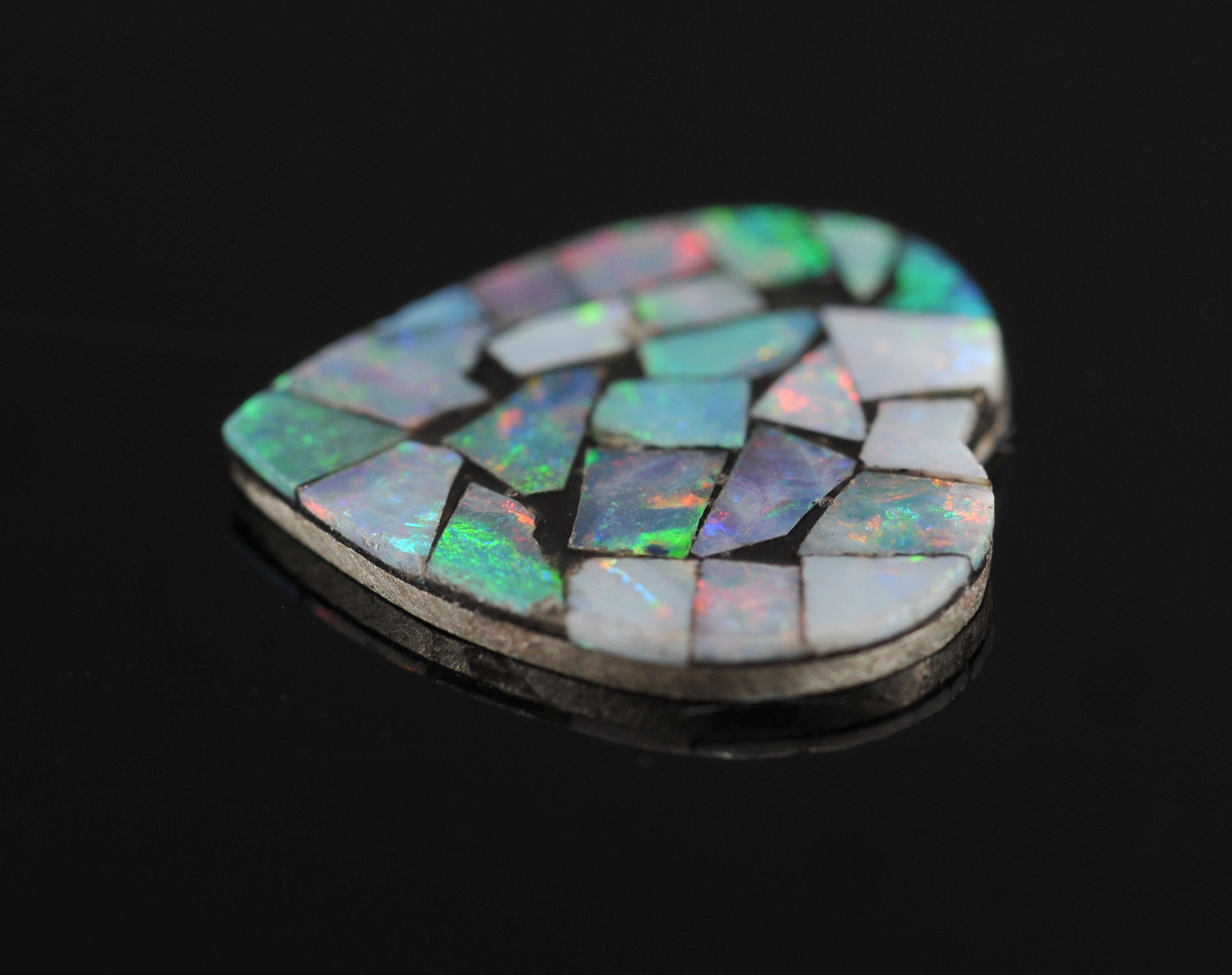 2.03 Carat Mosaic Opal Heart Shaped Stone