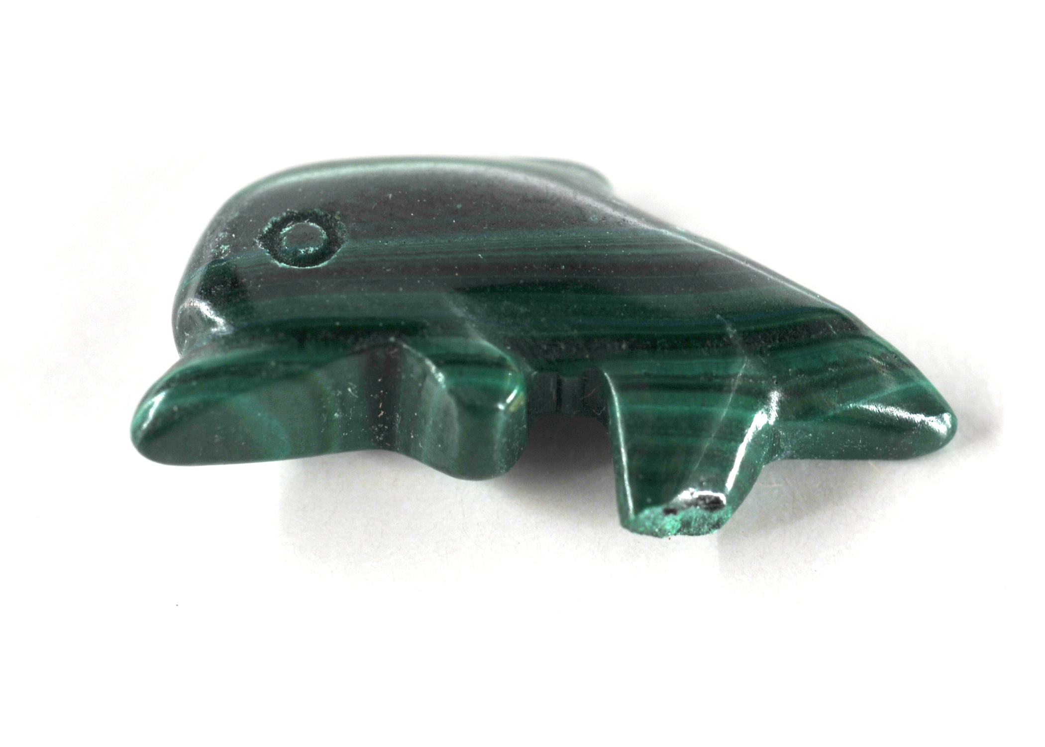 5.85 Carat Malachite Stone Dolphin