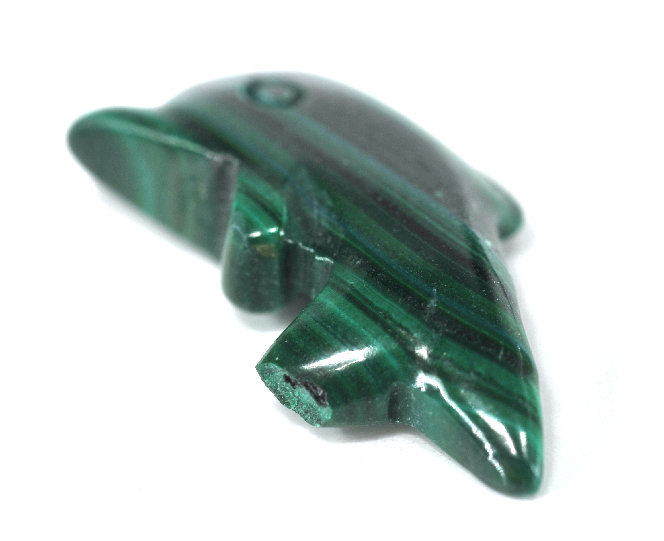 5.85 Carat Malachite Stone Dolphin