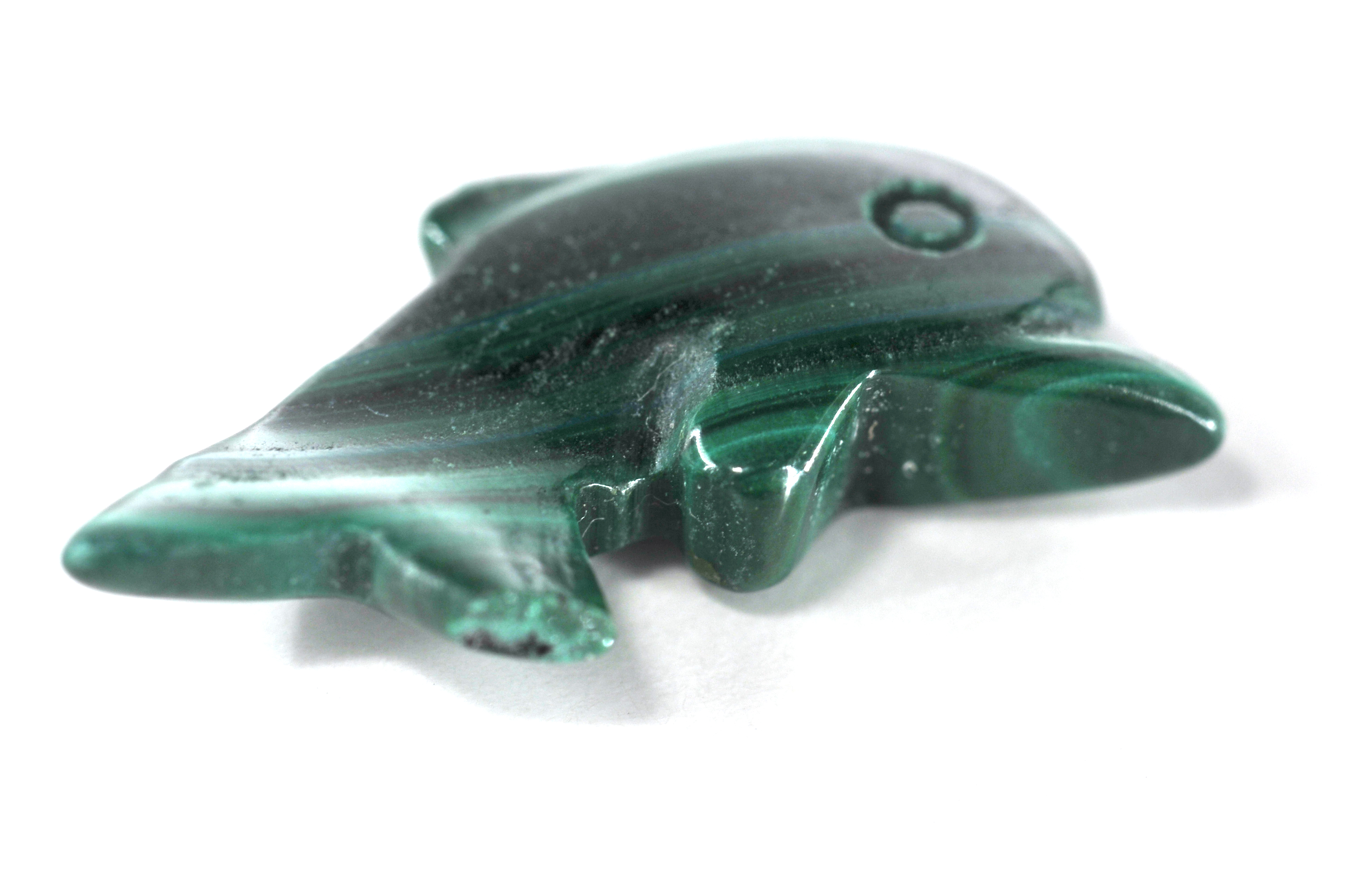 5.85 Carat Malachite Stone Dolphin