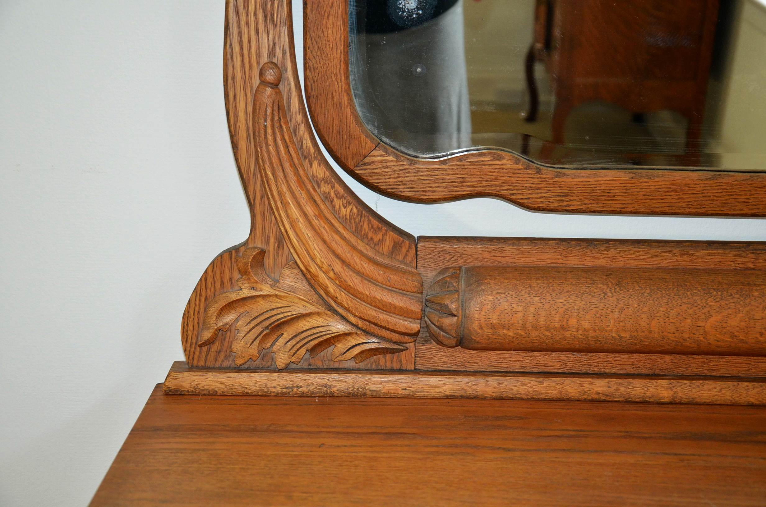Circa late 1800s oak mirror top dresser.