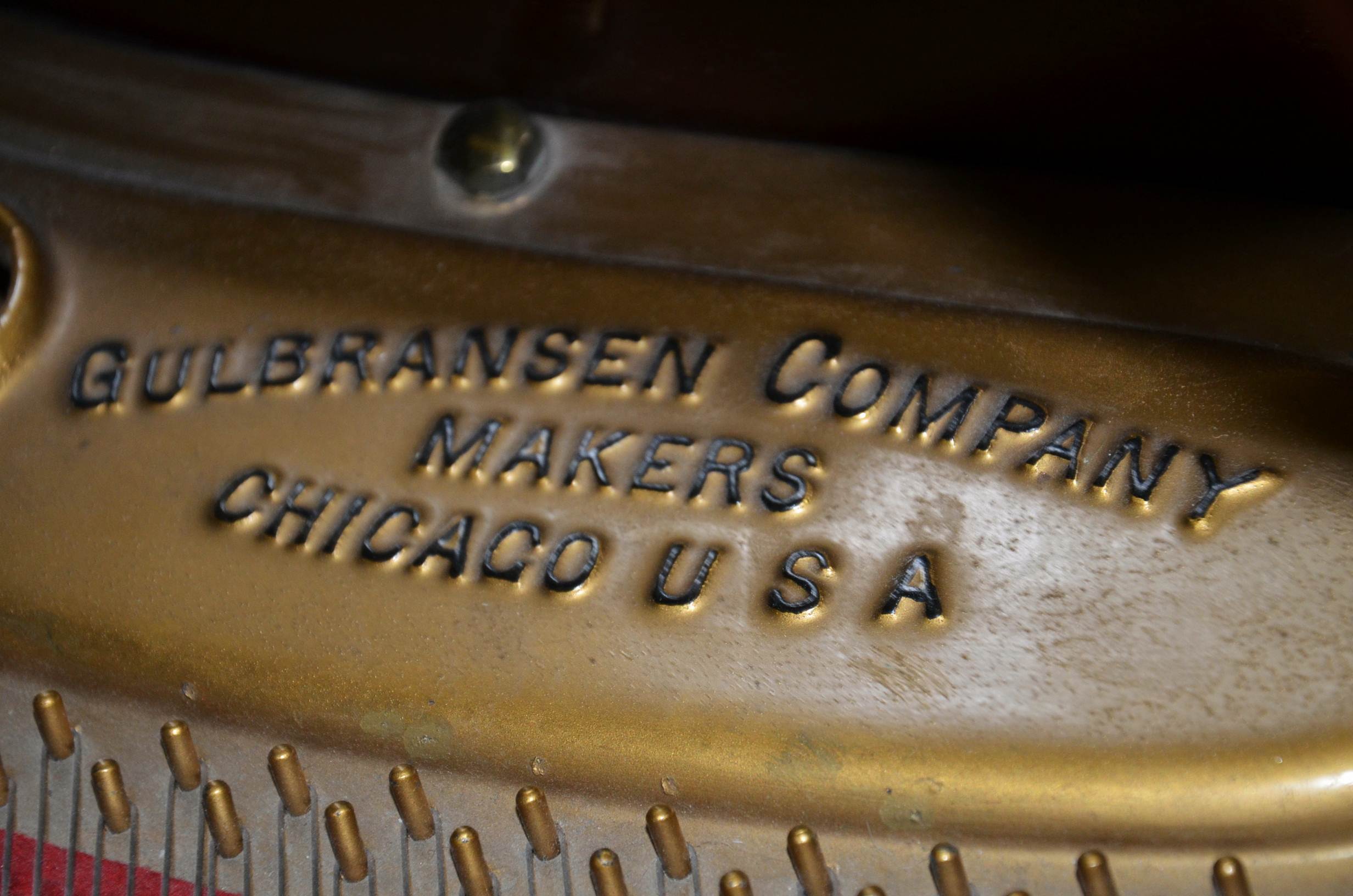 Gulbransen Company mahogany case baby grand piano.