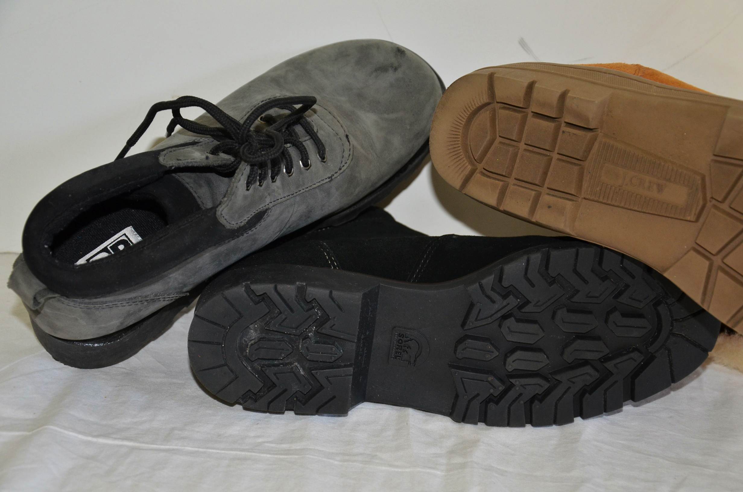 Three pair of winter boots.