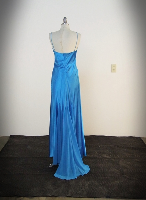 Betsy & Adam Aqua Blue Evening Dress by Linda Bernell 