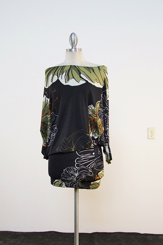 Classique One Shoulder Screenprint Polyester Dress