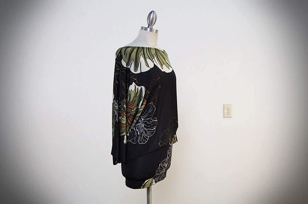 Classique One Shoulder Screenprint Polyester Dress