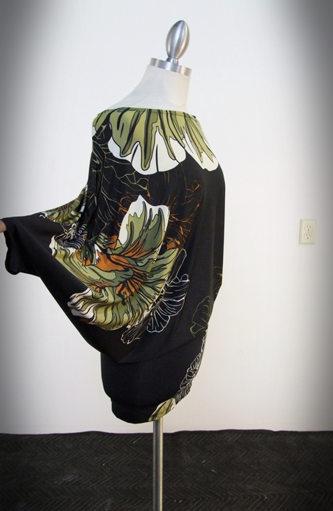 Classique One Shoulder Screenprint Polyester Dress